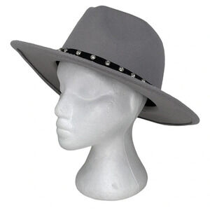 Marcus Adler Cowboy Hat Western Grey Felted Rhinestone Bead Embellished One Size